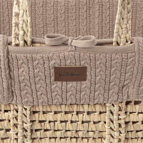 Little Green Sheep Organic Knitted Moses Basket & Mattress Truffle