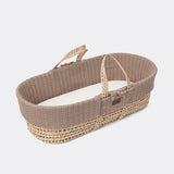 Little Green Sheep Organic Knitted Moses Basket & Mattress Truffle
