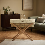 Little Green Sheep Organic Leaves Quilt Moses Basket & Mattress