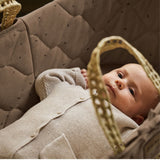 Little Green Sheep Organic Quilt Moses Basket & Mattress Cocoa with Ebony Rice
