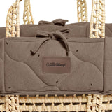 Little Green Sheep Organic Quilt Moses Basket & Mattress Cocoa with Ebony Rice