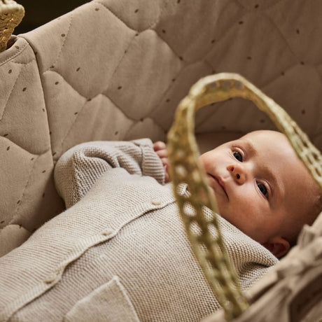 Little Green Sheep Organic Quilt Moses Basket & Mattress Truffle with Cocoa Rice