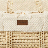 Little Green Sheep Organic Wheat Knit Moses Basket, Mattress & Walnut Rocking Stand Linen