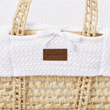 Little Green Sheep Organic Wheat Knit Moses Basket & Mattress White