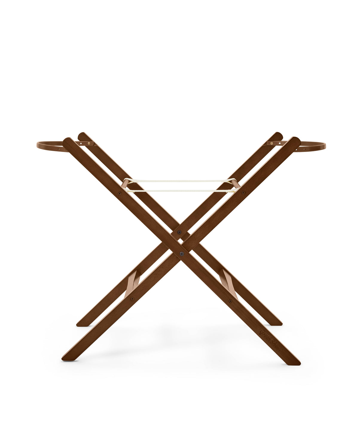 Little Green Sheep Organic Quilt Moses Basket, Mattress & Walnut Foldable Stand Linen with Cocoa Rice