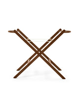 Little Green Sheep Organic Quilt Moses Basket, Mattress & Walnut Foldable Stand Truffle with Cocoa Rice