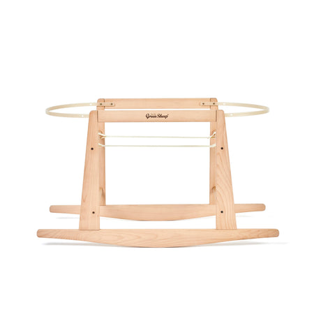 Little Green Sheep Organic Knitted Moses Basket, Mattress & Natural Rocking Stand Terracotta