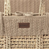 Little Green Sheep Organic Knitted Moses Basket, Mattress & Walnut Rocking Stand Truffle