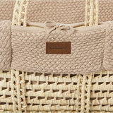 Little Green Sheep Organic Wheat Knit Moses Basket, Mattress & Walnut Rocking Stand Truffle