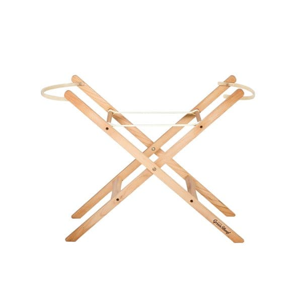 Little Green Sheep Moses Basket Natural Foldable Stand