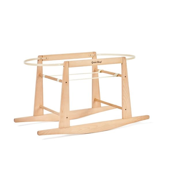 Little Green Sheep Moses Basket Natural Rocking Stand