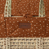 Little Green Sheep Natural Quilt Moses Basket Replacement Liner – Terracotta Rice