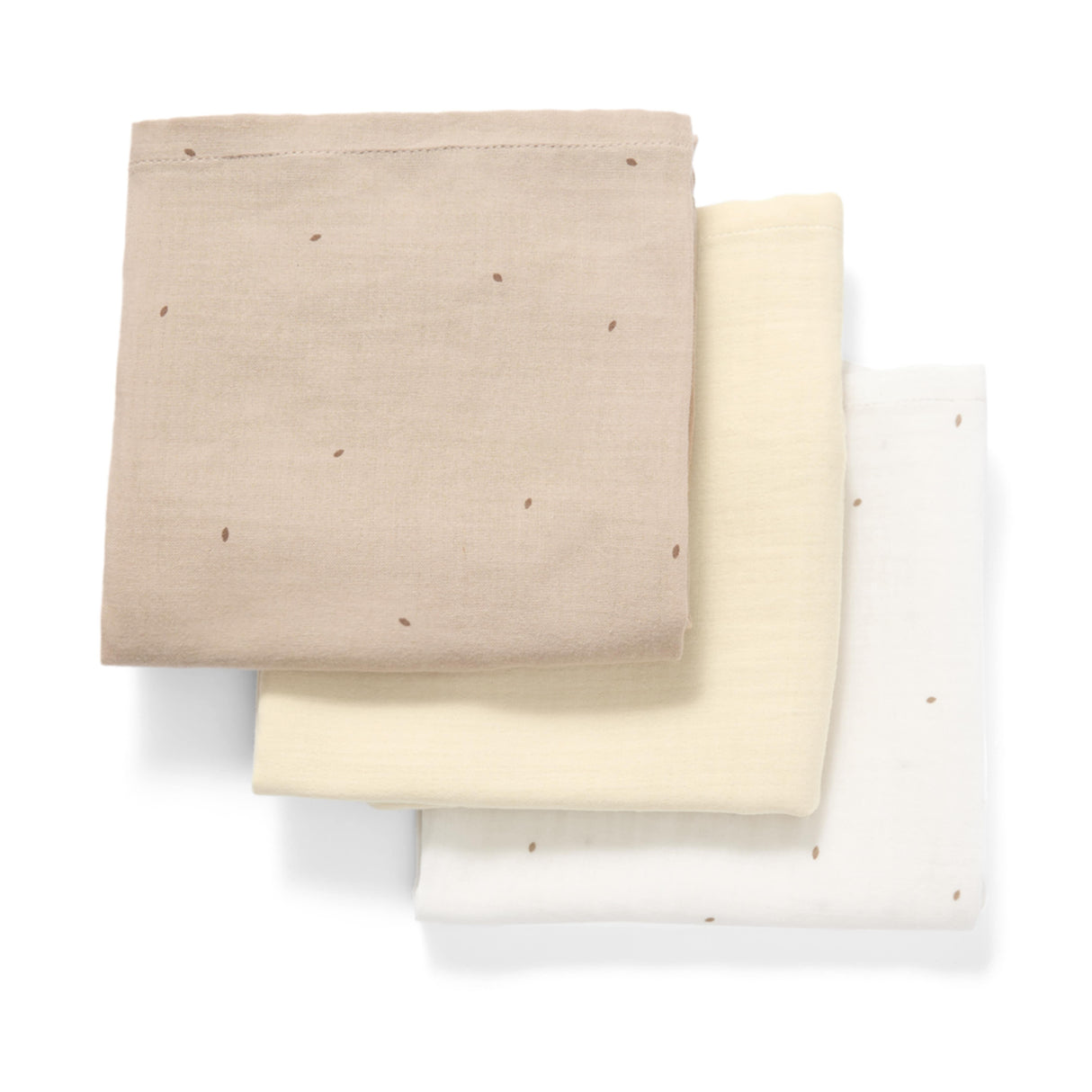 Little Green Sheep Patterned Cotton Muslins - Pack of 3