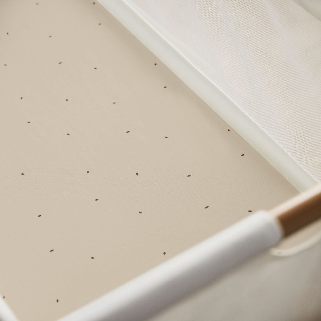 Little Green Sheep Organic Crib Fitted Sheets in Linen with Cocoa Rice