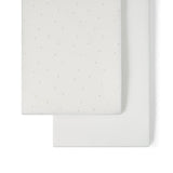Little Green Sheep Organic Crib Fitted Sheets in White with Truffle Rice