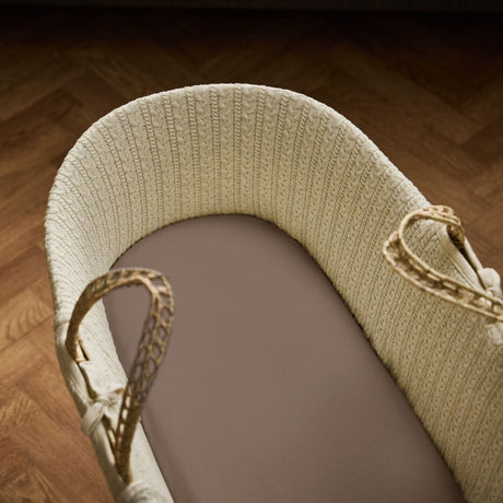Little Green Sheep Organic Moses Basket Fitted Sheets in Cocoa