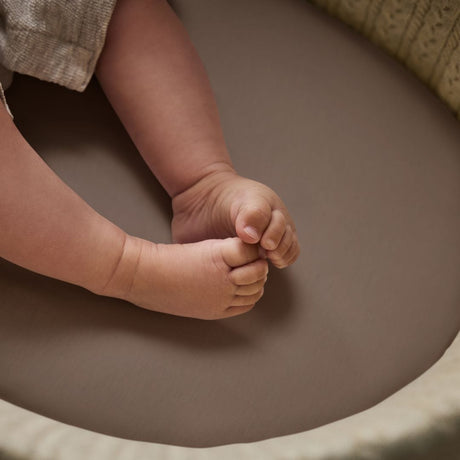 Little Green Sheep Organic Moses Basket Fitted Sheets in Cocoa