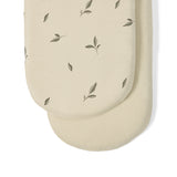 Little Green Sheep Organic Moses Basket Fitted Sheets in Leaves