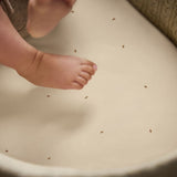 Little Green Sheep Organic Moses Basket Fitted Sheets in Linen with Cocoa Rice