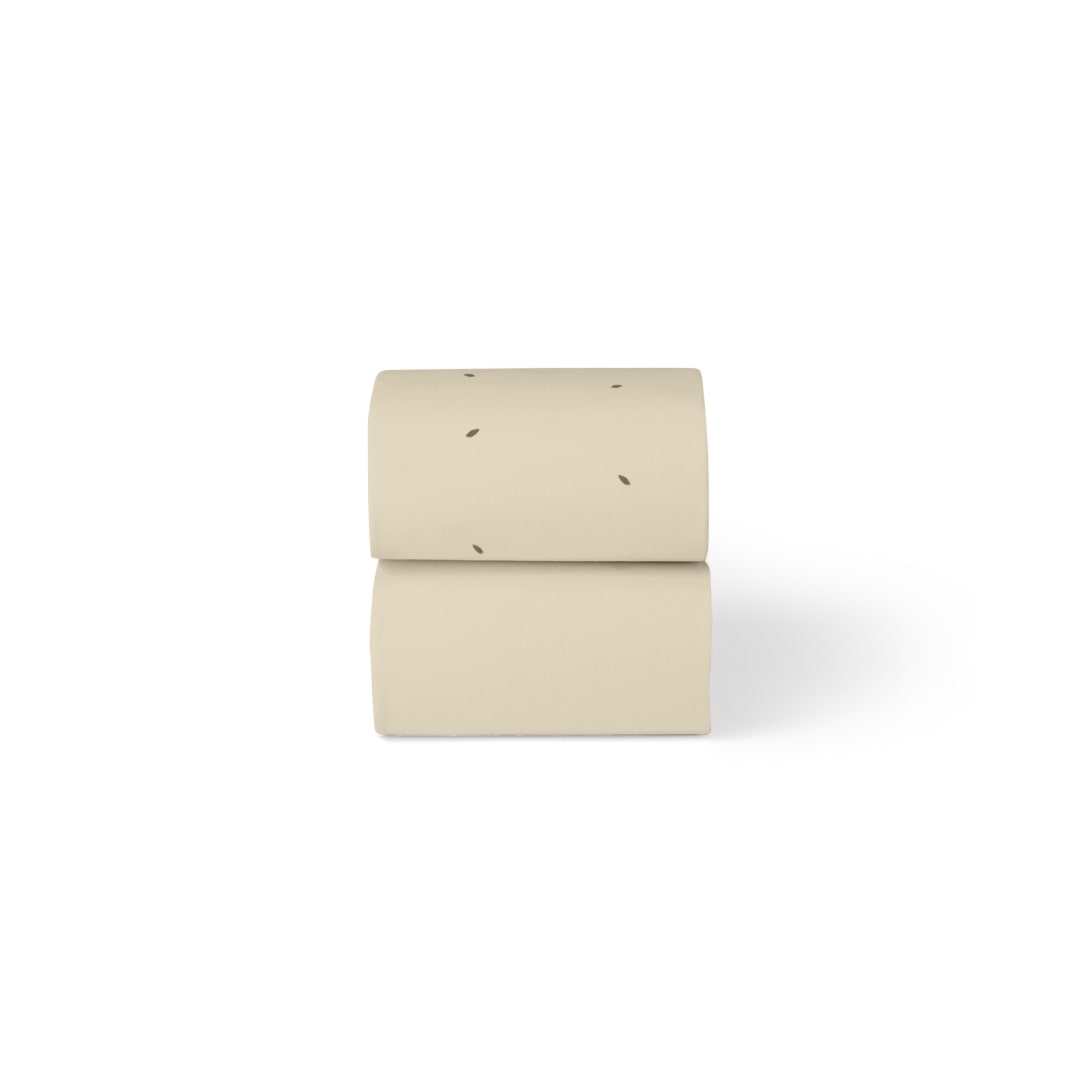 Little Green Sheep Organic Moses Basket Fitted Sheets in Linen with Cocoa Rice