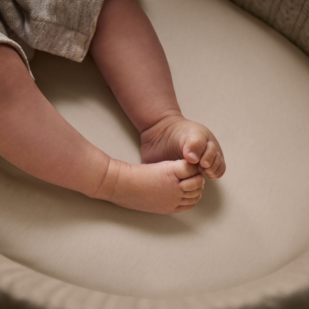 Little Green Sheep Organic Moses Basket Fitted Sheets in Truffle