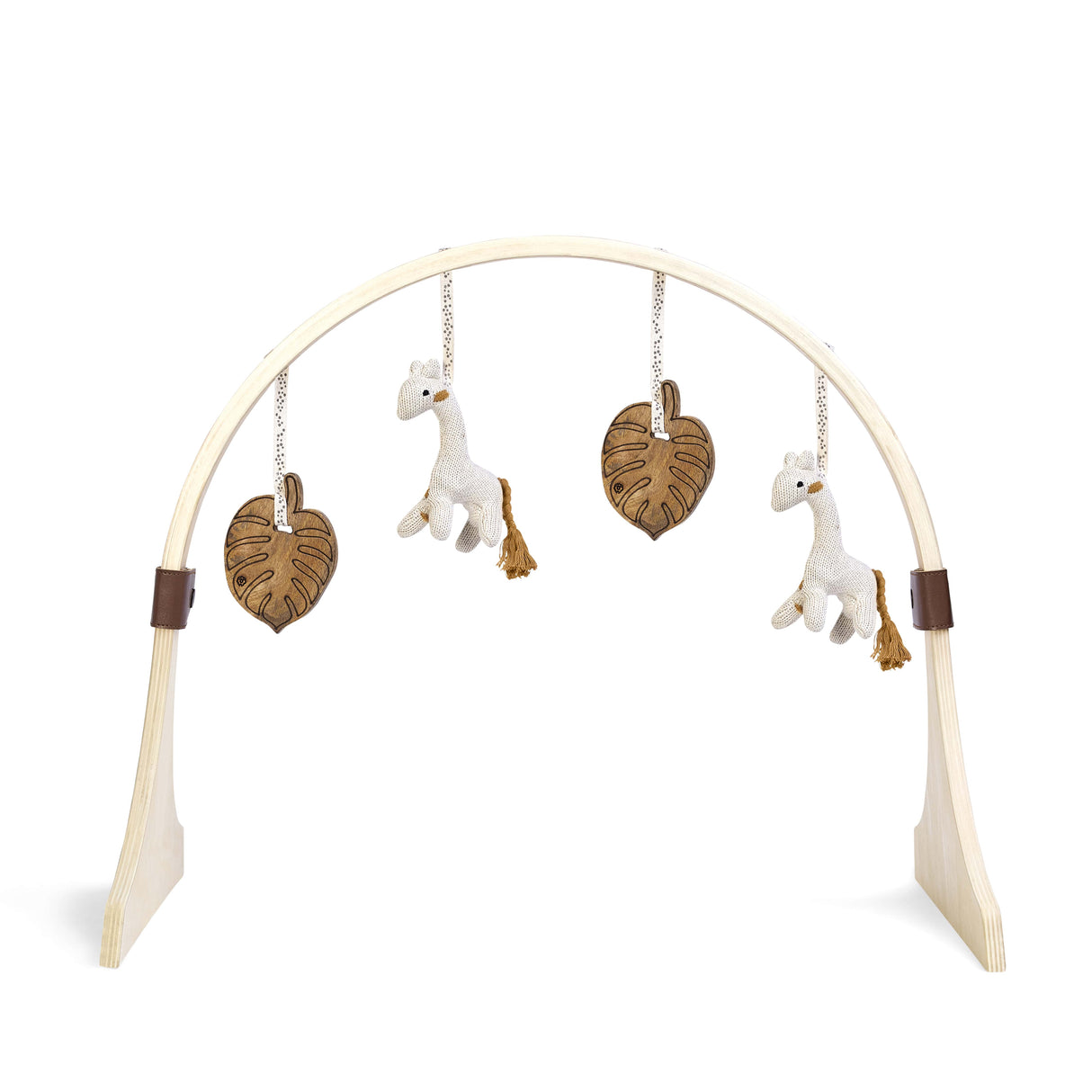 Little Green Sheep Curved Wooden Baby Play Gym & Charms Set Jungle