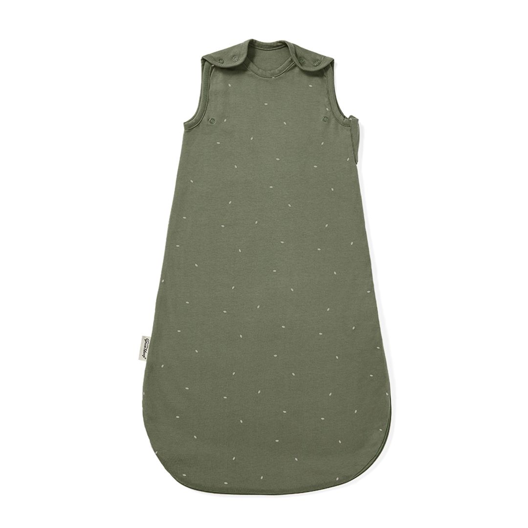 Little Green Sheep Organic Quilt Baby Sleeping Bag in Juniper with Sage Rice - 1.0 Tog