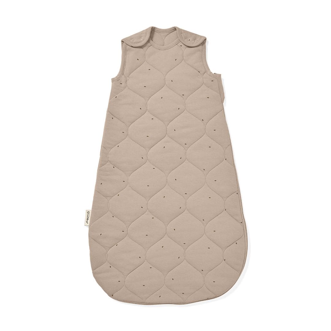 Little Green Sheep Organic Quilt Baby Sleeping Bag in Truffle with Cocoa Rice - 2.5 Tog