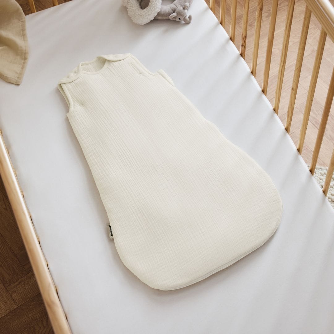 Little Green Sheep Organic Muslin Baby Sleeping Bag in Ecru - 2.5 Tog