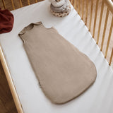 Little Green Sheep Organic Muslin Baby Sleeping Bag in Truffle - 1.0 Tog