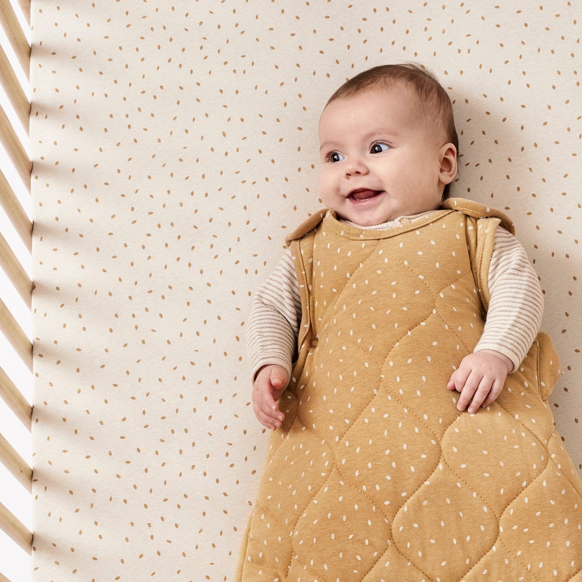 Little Green Sheep Organic Baby Sleeping Bag Honey Rice - 2.5 Tog