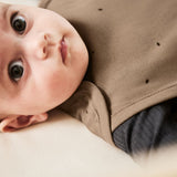 Little Green Sheep Organic Quilt Baby Sleeping Bag in Cocoa with Ebony Rice - 1.0 Tog