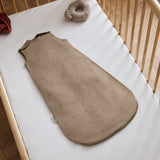 Little Green Sheep Organic Quilt Baby Sleeping Bag in Cocoa with Ebony Rice - 1.0 Tog