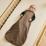 Little Green Sheep Organic Quilt Baby Sleeping Bag in Cocoa with Ebony Rice - 1.0 Tog