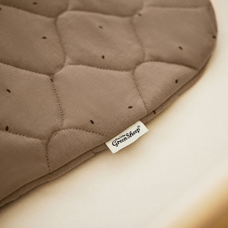 Little Green Sheep Organic Quilt Baby Sleeping Bag in Cocoa with Ebony Rice - 2.5 Tog