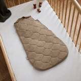 Little Green Sheep Organic Quilt Baby Sleeping Bag in Cocoa with Ebony Rice - 2.5 Tog