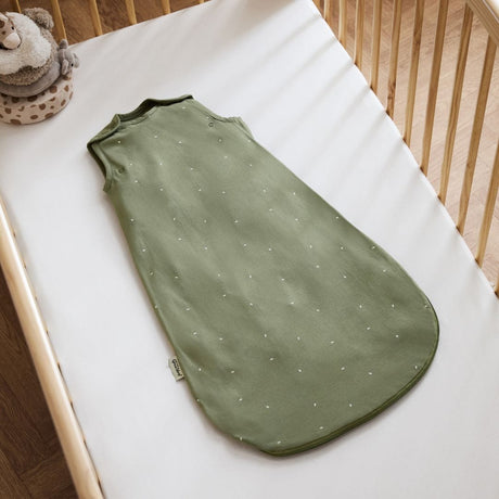 Little Green Sheep Organic Quilt Baby Sleeping Bag in Juniper with Sage Rice - 1.0 Tog