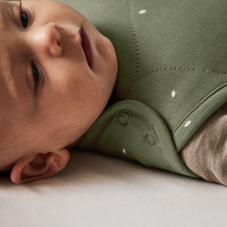 Little Green Sheep Organic Quilt Baby Sleeping Bag in Juniper with Sage Rice  - 2.5 Tog