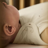Little Green Sheep Organic Quilted Baby Sleeping Bag in Linen with Cocoa - 1.0 Tog