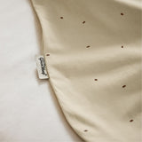 Little Green Sheep Organic Quilted Baby Sleeping Bag in Linen with Cocoa - 1.0 Tog