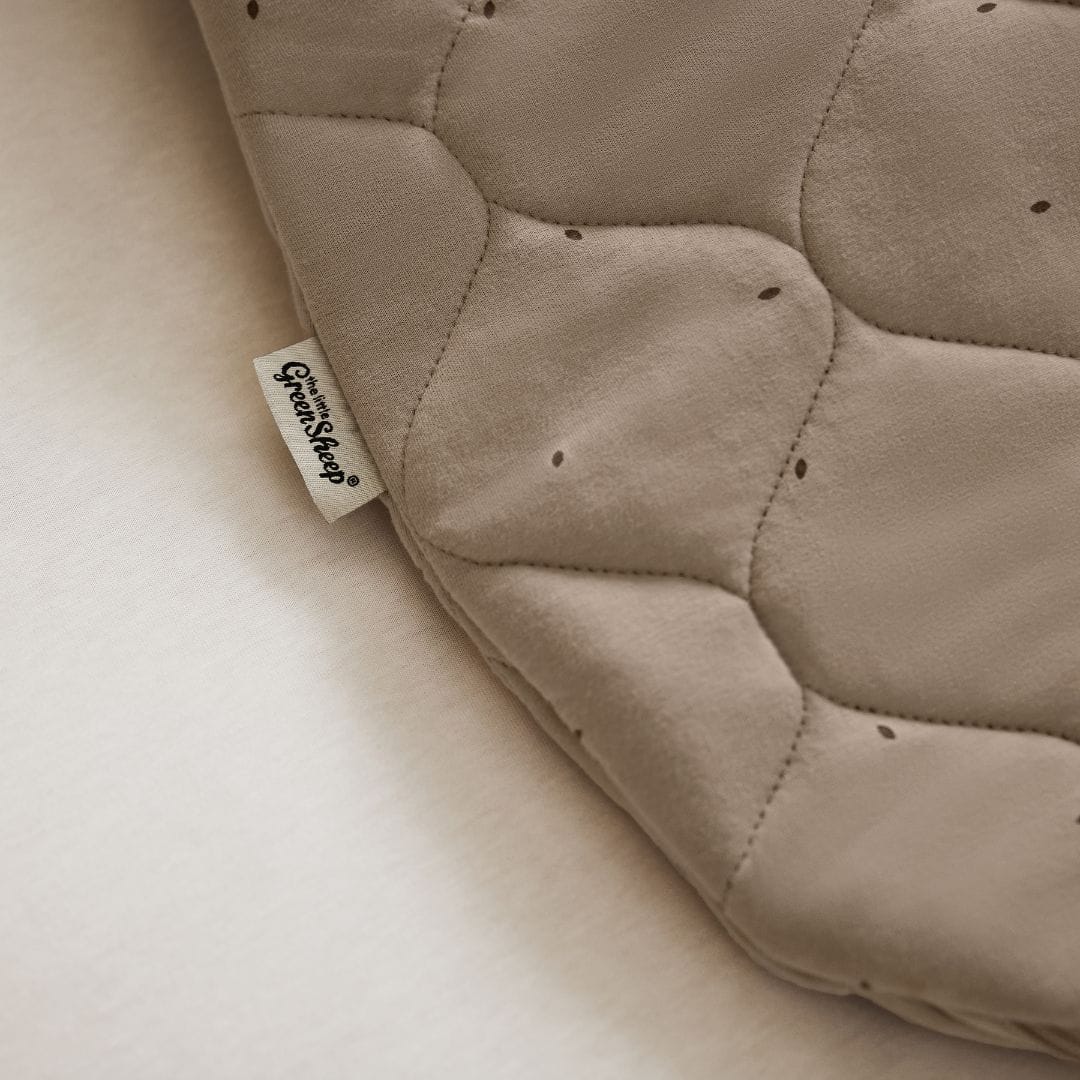Little Green Sheep Organic Quilt Baby Sleeping Bag in Truffle with Cocoa Rice - 2.5 Tog
