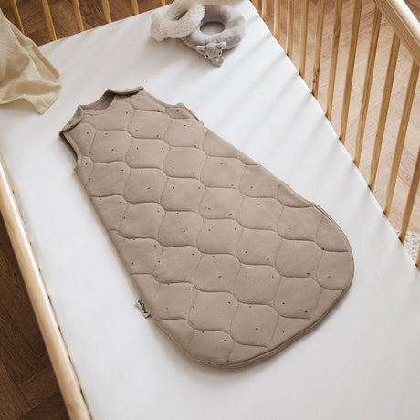 Little Green Sheep Organic Quilt Baby Sleeping Bag in Truffle with Cocoa Rice - 2.5 Tog