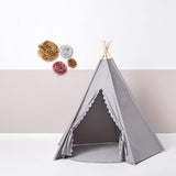 Little Green Sheep Kids Teepee Play Tent - Grey
