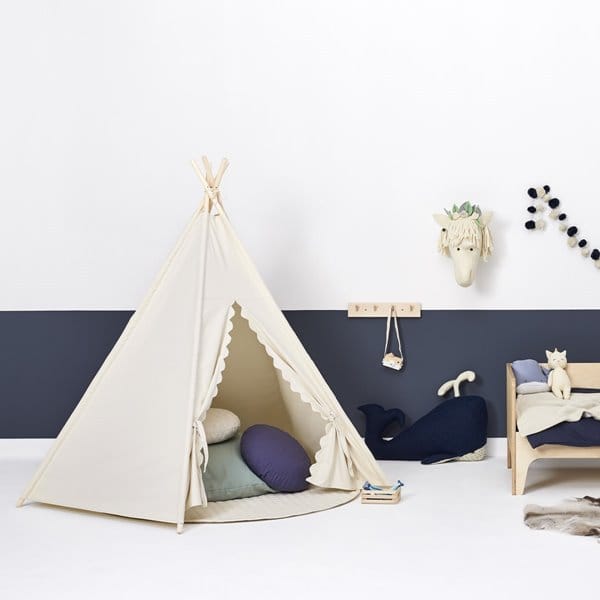 Little Green Sheep Kids Teepee Play Tent - Linen