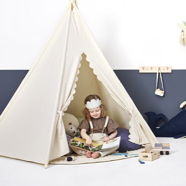 Little Green Sheep Kids Teepee Play Tent - Linen