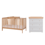 Tutti Bambini Malmo Cot Bed with Rio Furniture 2 Piece Room Set - Dove Grey/Honey Oak