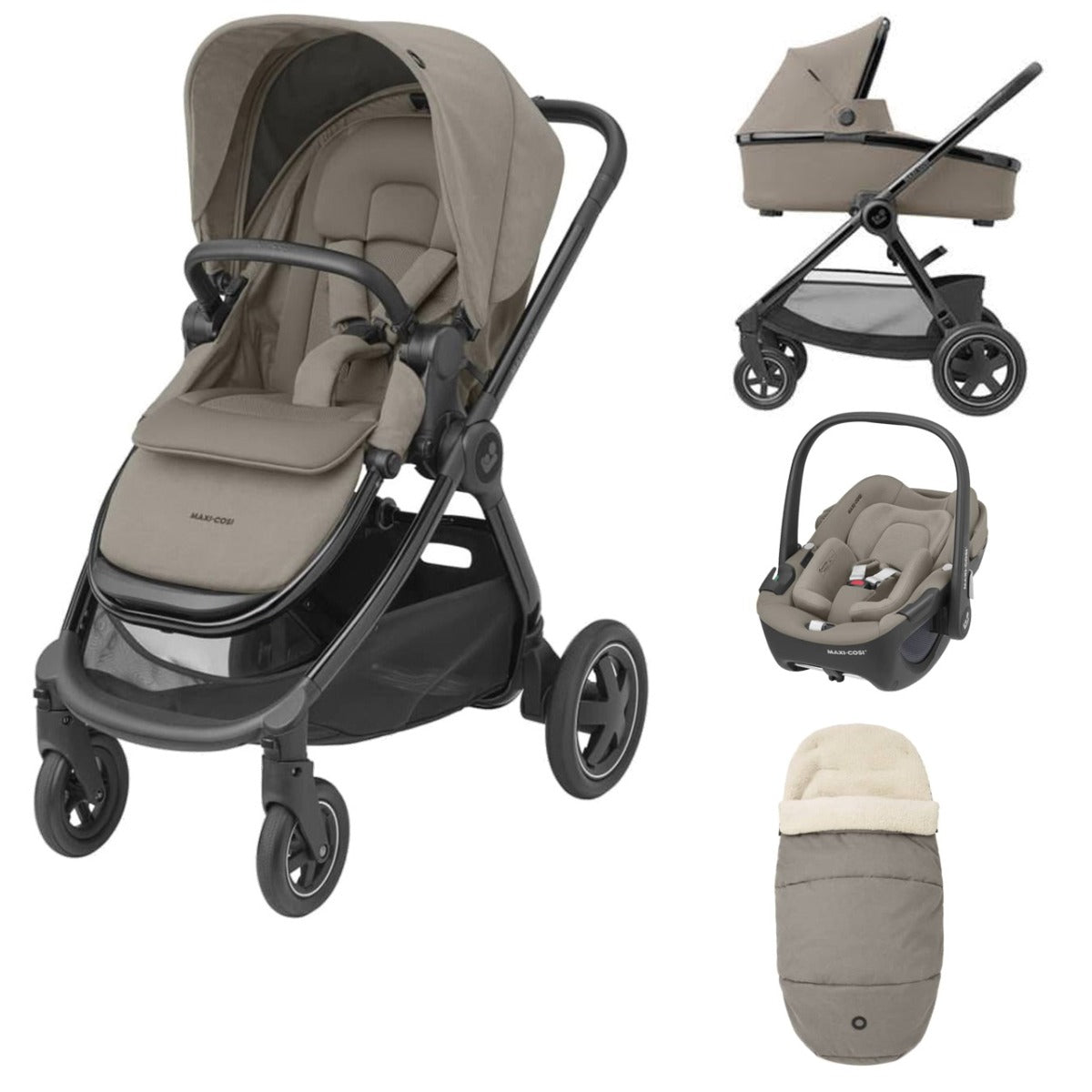 maxi-cosi adorra travel system Maxi-Cosi Adorra Luxe Travel System Bundle - Twillic Truffle