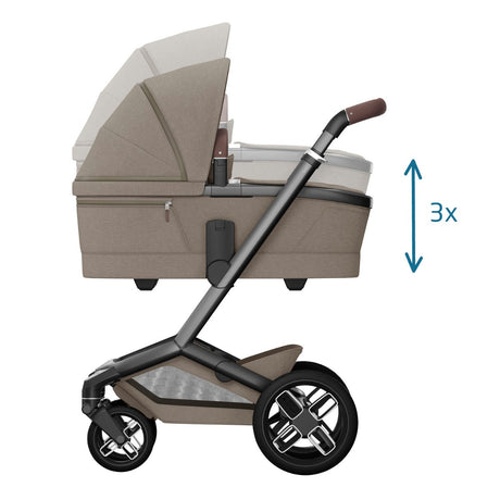 Maxi-Cosi Fame Pushchair + Carrycot - Twillic Truffle with Black Wheels 10