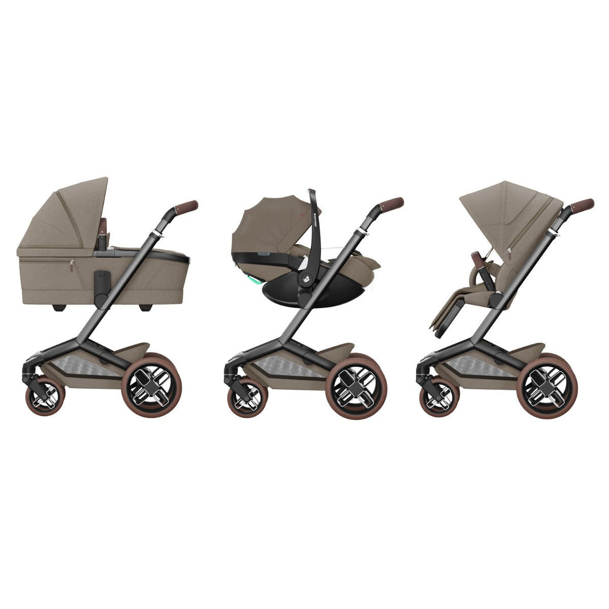 Maxi-Cosi Fame Pushchair - Twillic Truffle with Brown Wheels 3