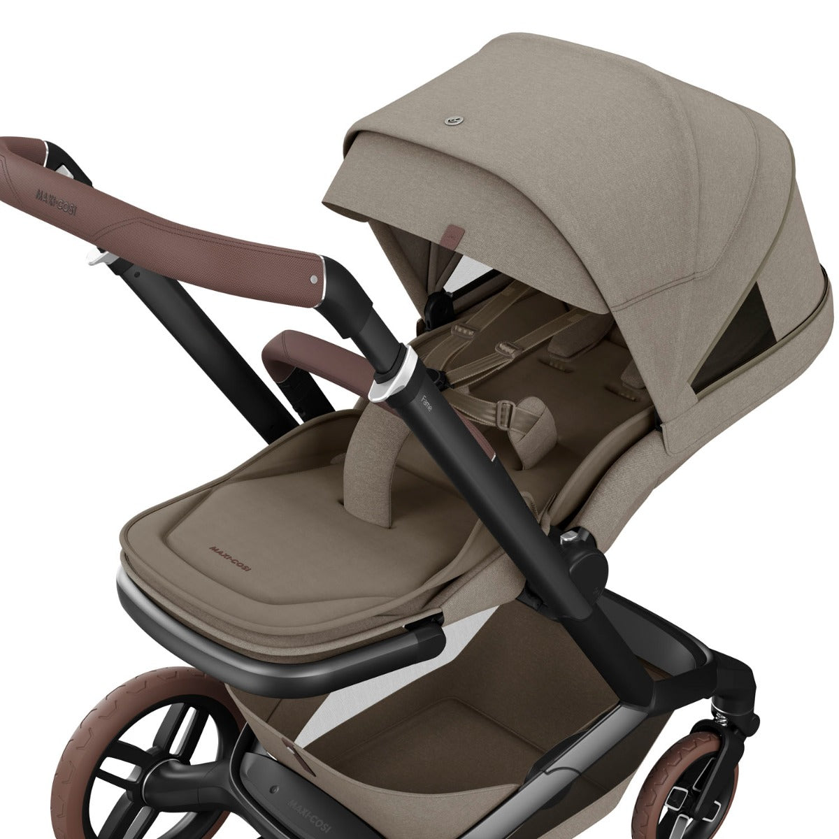 Maxi-Cosi Fame Pebble 360 Pro 2 Premium 9 Piece Travel System Bundle - Twillic Truffle with Brown Wheels 8